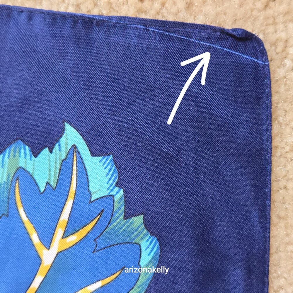 HUGE Silk Wrap Scarf Birds Blue Yellow - Picture 8 of 13